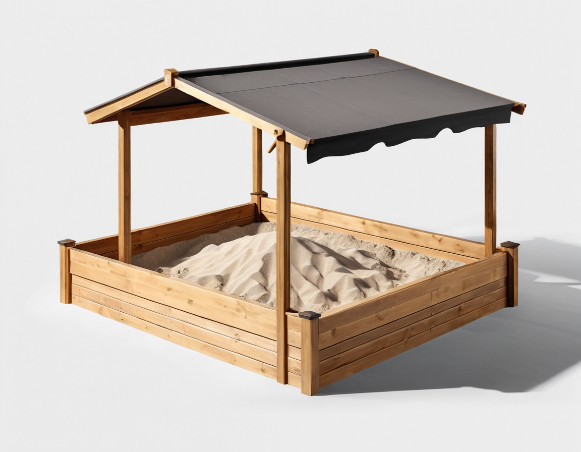 WOODEN SANDPIT WITH ROOF 